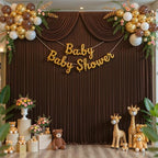 16x10FT Dark Brown Backdrop Curtains for Wedding Parties, Wrinkle Free Polyester Photography Backdrop Drapes for, alternate