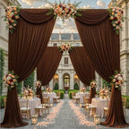 16x10FT Dark Brown Backdrop Curtains for Wedding Parties, Wrinkle Free Polyester Photography Backdrop Drapes for, alternate