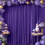 16x10FT Dark Purple Backdrop Curtains for Wedding Parties, Wrinkle Free Polyester Photography Backdrop Drapes, alternate view
