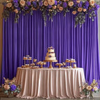16x10FT Dark Purple Backdrop Curtains for Wedding Parties, Wrinkle Free Polyester Photography Backdrop Drapes, alternate view