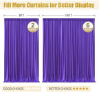 16x10FT Dark Purple Backdrop Curtains for Wedding Parties, Wrinkle Free Polyester Photography Backdrop Drapes, alternate view