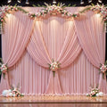 16x10FT Dusry Rose Backdrop Curtains for Wedding Parties, Wrinkle Free Polyester Photography Backdrop Drapes for
