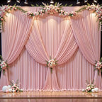 16x10FT Dusry Rose Backdrop Curtains for Wedding Parties, Wrinkle Free Polyester Photography Backdrop Drapes for