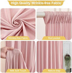 16x10FT Dusry Rose Backdrop Curtains for Wedding Parties, Wrinkle Free Polyester Photography Backdrop Drapes for, alternate