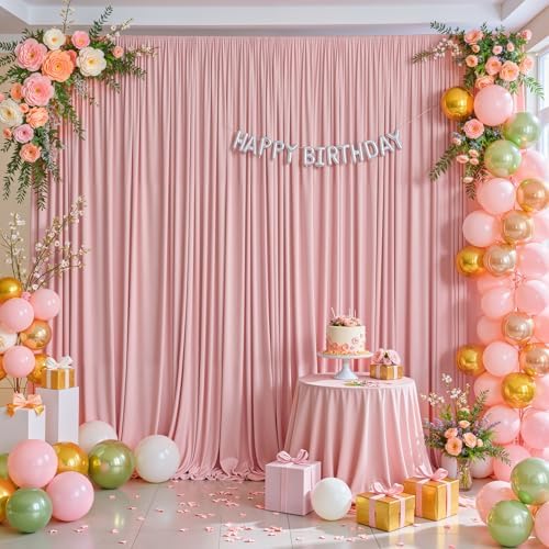 16x10FT Dusry Rose Backdrop Curtains for Wedding Parties, Wrinkle Free Polyester Photography Backdrop Drapes for, alternate