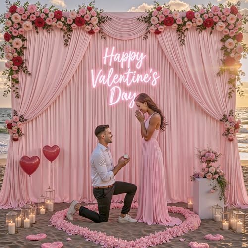 16x10FT Dusry Rose Backdrop Curtains for Wedding Parties, Wrinkle Free Polyester Photography Backdrop Drapes for, alternate