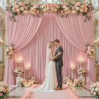 16x10FT Dusry Rose Backdrop Curtains for Wedding Parties, Wrinkle Free Polyester Photography Backdrop Drapes for, alternate