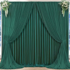 16x10FT Hunter Green Backdrop Curtains for Wedding Parties, Wrinkle Free Polyester Photography Backdrop Drapes