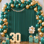 16x10FT Hunter Green Backdrop Curtains for Wedding Parties, Wrinkle Free Polyester Photography Backdrop Drapes, alternate