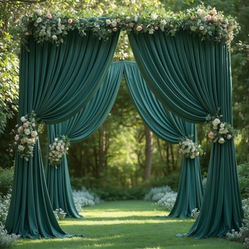 16x10FT Hunter Green Backdrop Curtains for Wedding Parties, Wrinkle Free Polyester Photography Backdrop Drapes, alternate