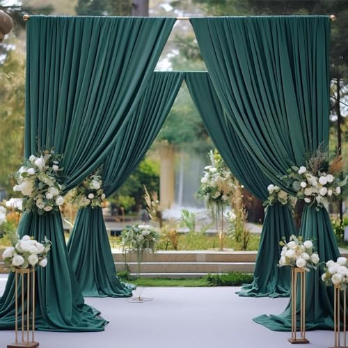 16x10FT Hunter Green Backdrop Curtains for Wedding Parties, Wrinkle Free Polyester Photography Backdrop Drapes, alternate