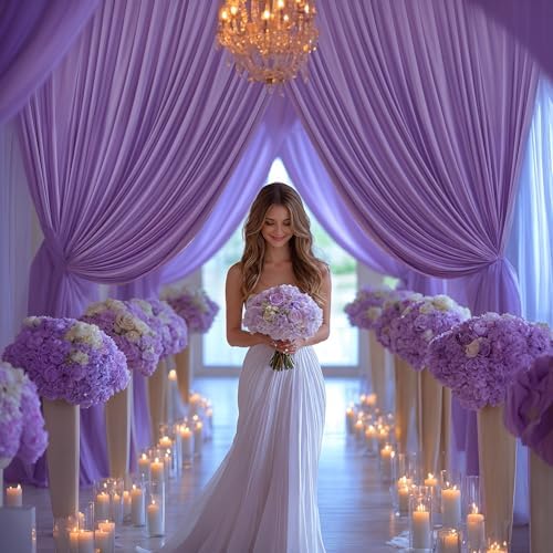 16x10FT Lavender Backdrop Curtains for Wedding Parties, Wrinkle Free Polyester Photography Backdrop Drapes for, alternate