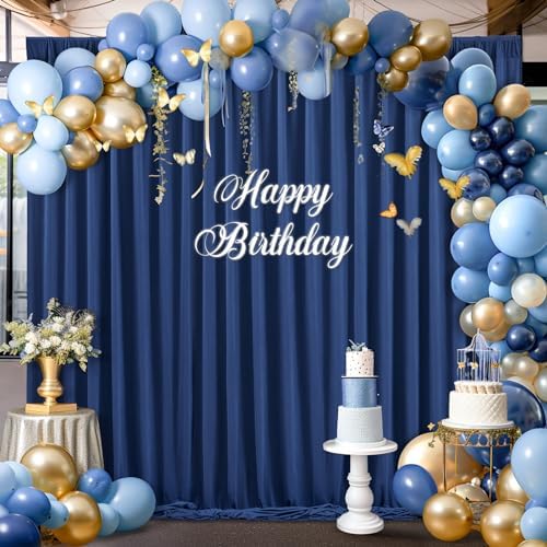 16x10FT Navy Blue Backdrop Curtains for Wedding Parties, Wrinkle Free Polyester Photography Backdrop Drapes for, alternate
