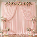 16x10FT Pale Pink Backdrop Curtains for Wedding Parties, Wrinkle Free Polyester Photography Backdrop Drapes for