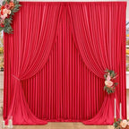 16x10FT Red Backdrop Curtains for Wedding Parties, Wrinkle Free Polyester Photography Backdrop Drapes for