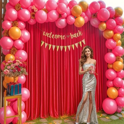 16x10FT Red Backdrop Curtains for Wedding Parties, Wrinkle Free Polyester Photography Backdrop Drapes for, alternate view 3