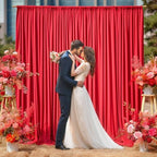 16x10FT Red Backdrop Curtains for Wedding Parties, Wrinkle Free Polyester Photography Backdrop Drapes for, alternate view 4
