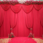 16x10FT Red Backdrop Curtains for Wedding Parties, Wrinkle Free Polyester Photography Backdrop Drapes for, alternate view 6