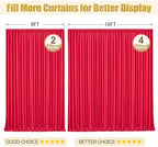 16x10FT Red Backdrop Curtains for Wedding Parties, Wrinkle Free Polyester Photography Backdrop Drapes for, alternate view 7