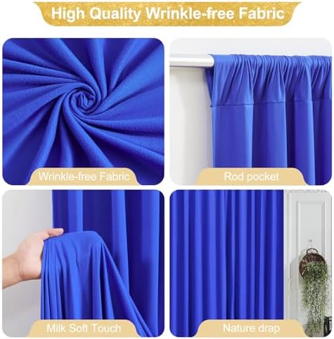 16x10FT Royal Blue Backdrop Curtains for Wedding Parties, Wrinkle Free Polyester Photography Backdrop Drapes for, alternate
