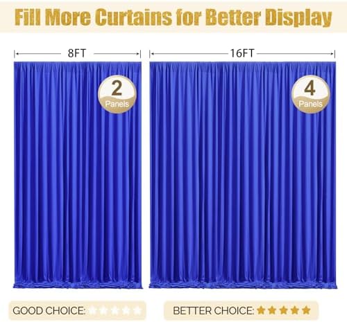 16x10FT Royal Blue Backdrop Curtains for Wedding Parties, Wrinkle Free Polyester Photography Backdrop Drapes for, alternate
