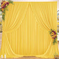 16x10FT Yellow Backdrop Curtains for Wedding Parties, Wrinkle Free Polyester Photography Backdrop Drapes for