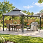 16x11 FT Soft Top Gazebo with Extended Shade, Heavy Duty Frame, Gray in 16x11 FT in Gray, alternate view 2