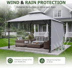 16x11 FT Soft Top Gazebo with Extended Shade, Heavy Duty Frame, Gray in 16x11 FT in Gray, alternate view 6