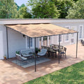 16x12 Lean-to Gazebo, Sloped Pergola Porch Canopy Awning for Patio