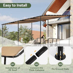16x12 Lean-to Gazebo, Sloped Pergola Porch Canopy Awning for Patio, alternate view 4