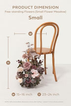 17.5" Artificial Flowers Arrangements, Dusty Rose & Mauve in 13"x5", ribbon:30" long in Pk- Dusty Rose & Mauve, alternate