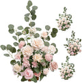 17.5" Tall Standing Artificial Flowers Arrangements 4 pcs Wedding Aisle Runner Chair Decorations Blush & Pink