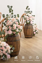 17.5" Tall Standing Artificial Flowers Arrangements 4 pcs Wedding Aisle Runner Chair Decorations Blush & Pink, alternate view