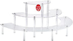 17.5IN Large 3 Tier Acrylic Display Risers, Cupcake Perfume Stand in 17.5 x 8.7 X 5.7IN in transparency