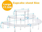17.5IN Large 3 Tier Acrylic Display Risers, Cupcake Perfume Stand in 17.5 x 8.7 X 5.7IN in transparency, alternate view 2