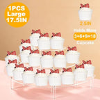 17.5IN Large 3 Tier Acrylic Display Risers, Cupcake Perfume Stand in 17.5 x 8.7 X 5.7IN in transparency, alternate view 3
