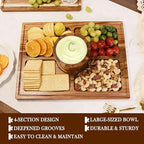 17'' Acacia Wood Cake Stand With Acrylic Lid Rectangular Display Tray in 17*13'', alternate view 4