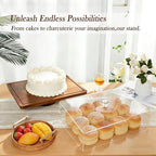 17'' Acacia Wood Cake Stand With Acrylic Lid Rectangular Display Tray in 17*13'', alternate view 7