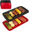 17 Inch Grilling Prep & Serve Trays with Non-Slip Base, Extra Thick, Warp-Resistant BBQ Platter Set for Cooking