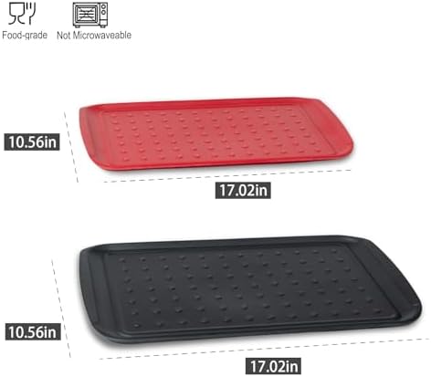 17 Inch Grilling Prep & Serve Trays with Non-Slip Base, Extra Thick, Warp-Resistant BBQ Platter Set for Cooking, alternate