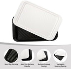 17" x 10.5" Grilling Prep and Serve Trays, Set of 2, Black&White in White & Black, alternate view 4