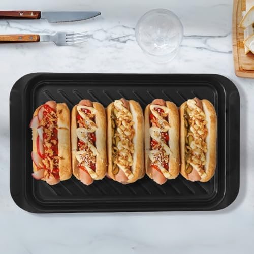17" x 10.5" Grilling Prep and Serve Trays, Set of 2, Black&White in White & Black, alternate view 6