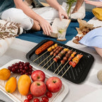 17" x 10.5" Grilling Prep and Serve Trays, Set of 2, Black&White in White & Black, alternate view 7