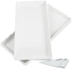 17" x 8" x 1.5" White Serving Tray Set, Wave Edge Melamine Platters for Cookie, Appetizer, Charcuterie, Snack