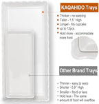 17" x 8" x 1.5" White Serving Tray Set, Wave Edge Melamine Platters for Cookie, Appetizer, Charcuterie, Snack, alternate view