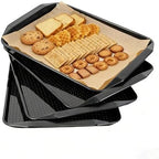 17x12 Inch Plastic Serving Trays Set of 4, Durable Serving Platters with Anti-Slip Dots, BPA-Free Stackable Food