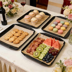 17x12 Inch Plastic Serving Trays Set of 4, Durable Serving Platters with Anti-Slip Dots, BPA-Free Stackable Food, alternate