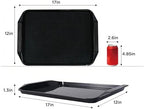 17x12 Inch Plastic Serving Trays Set of 4, Durable Serving Platters with Anti-Slip Dots, BPA-Free Stackable Food, alternate