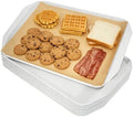 17x12 Inch Plastic Serving Trays Set of 8, Durable Serving Platters with Anti-Slip Dots, BPA-Free Stackable Food