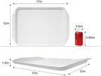 17x12 Inch Plastic Serving Trays Set of 8, Durable Serving Platters with Anti-Slip Dots, BPA-Free Stackable Food, alternate